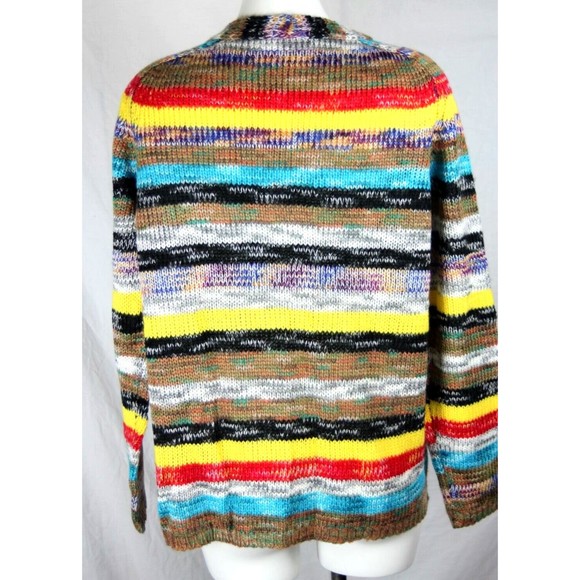 NORACORA Cardigan Womens Striped Colorful Open Front Pockets Boho Size XL - Picture 6 of 11